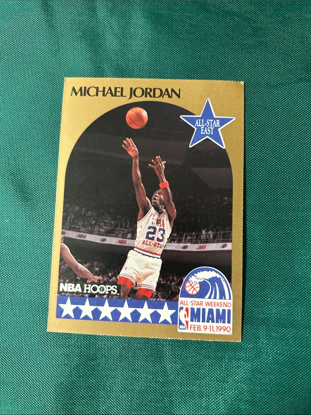Michael Jordan 1990 NBA Hoops All-Star Miami Card - Gold Border